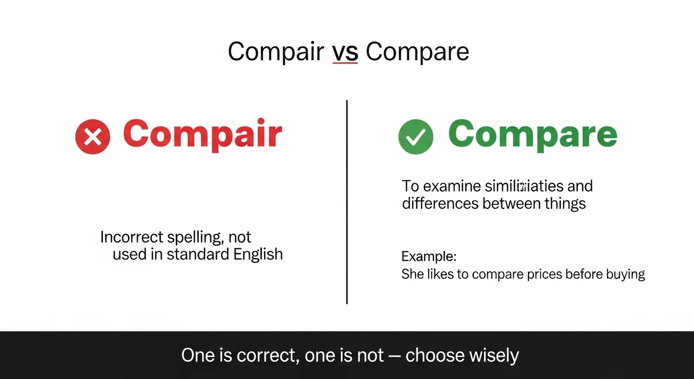Comparable Example Compair vs Compare Correct Spelling, Meaning, and Examples