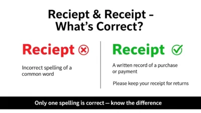 Reciept vs Receipt