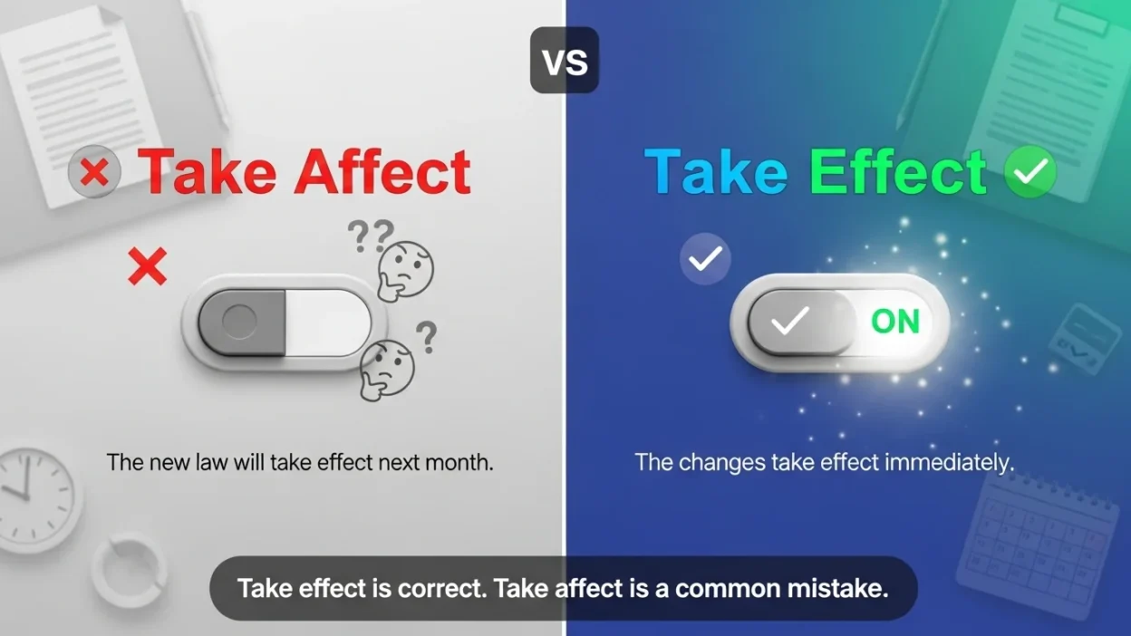 Take Effect vs Take Affect