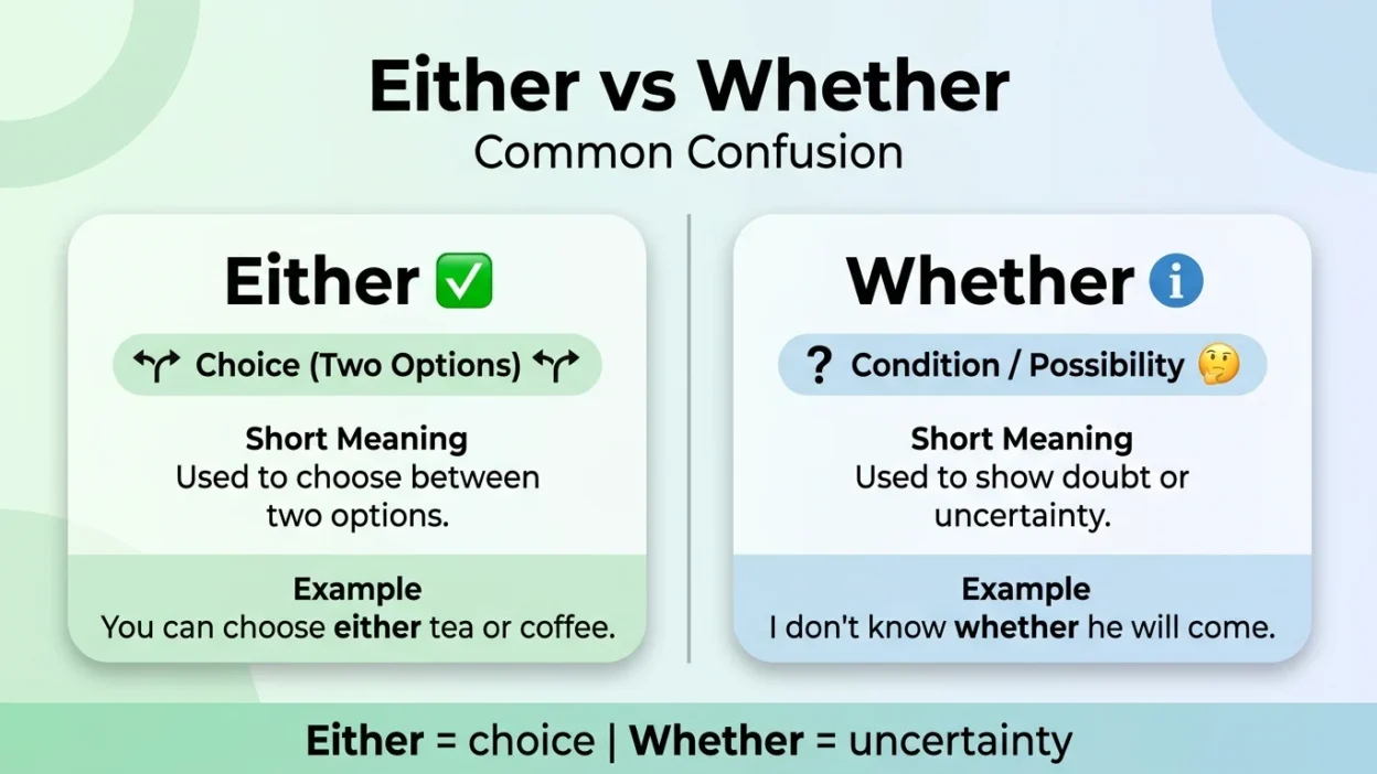 Either vs Whether